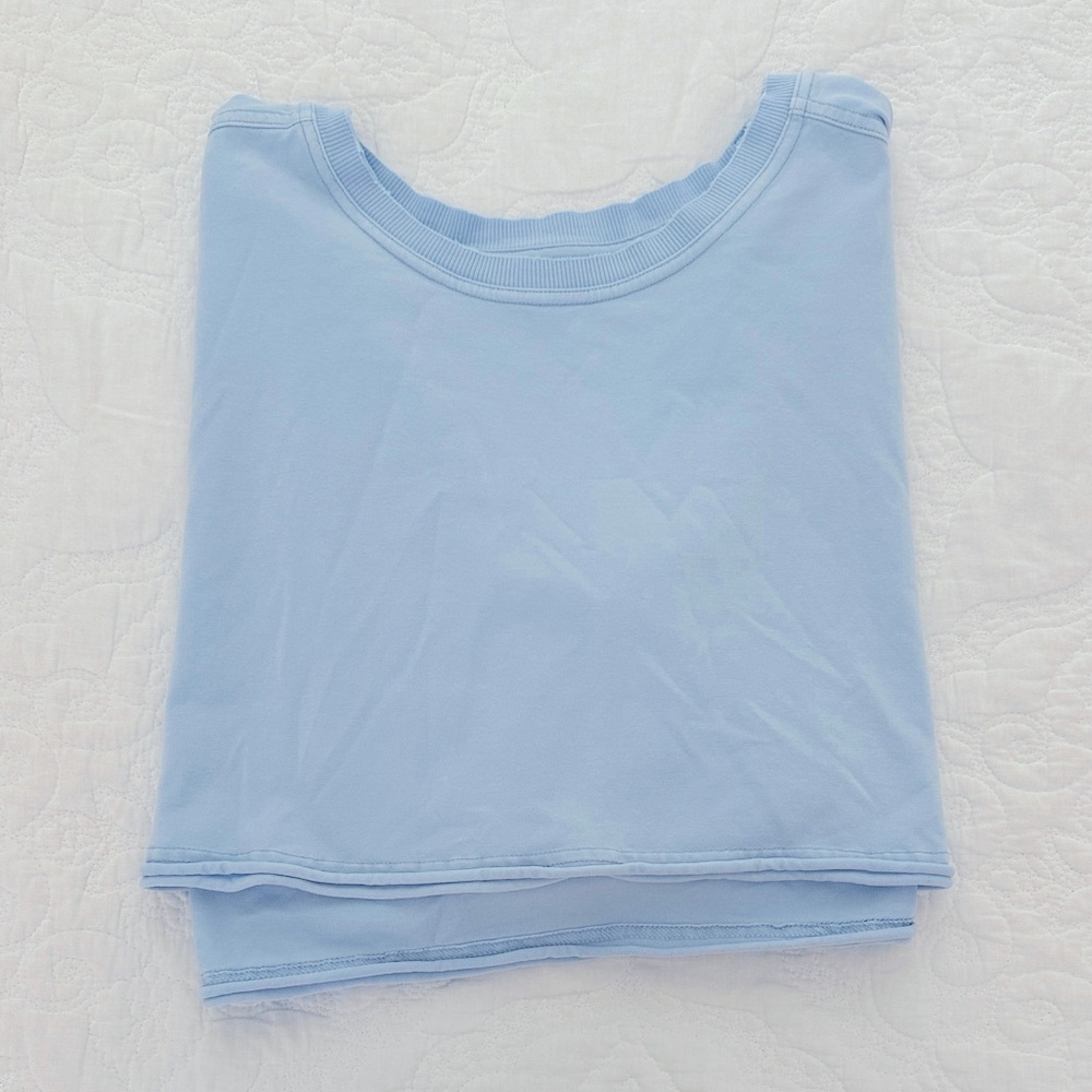 Free People Movement Light Blue Cropped T-Shirt Size Medium M Crop Tee Top